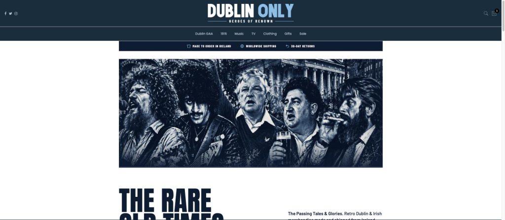 Dublin Only website homepage