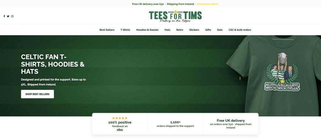 Tees for Tims online shop, designed by Dubsbhoy Designs
